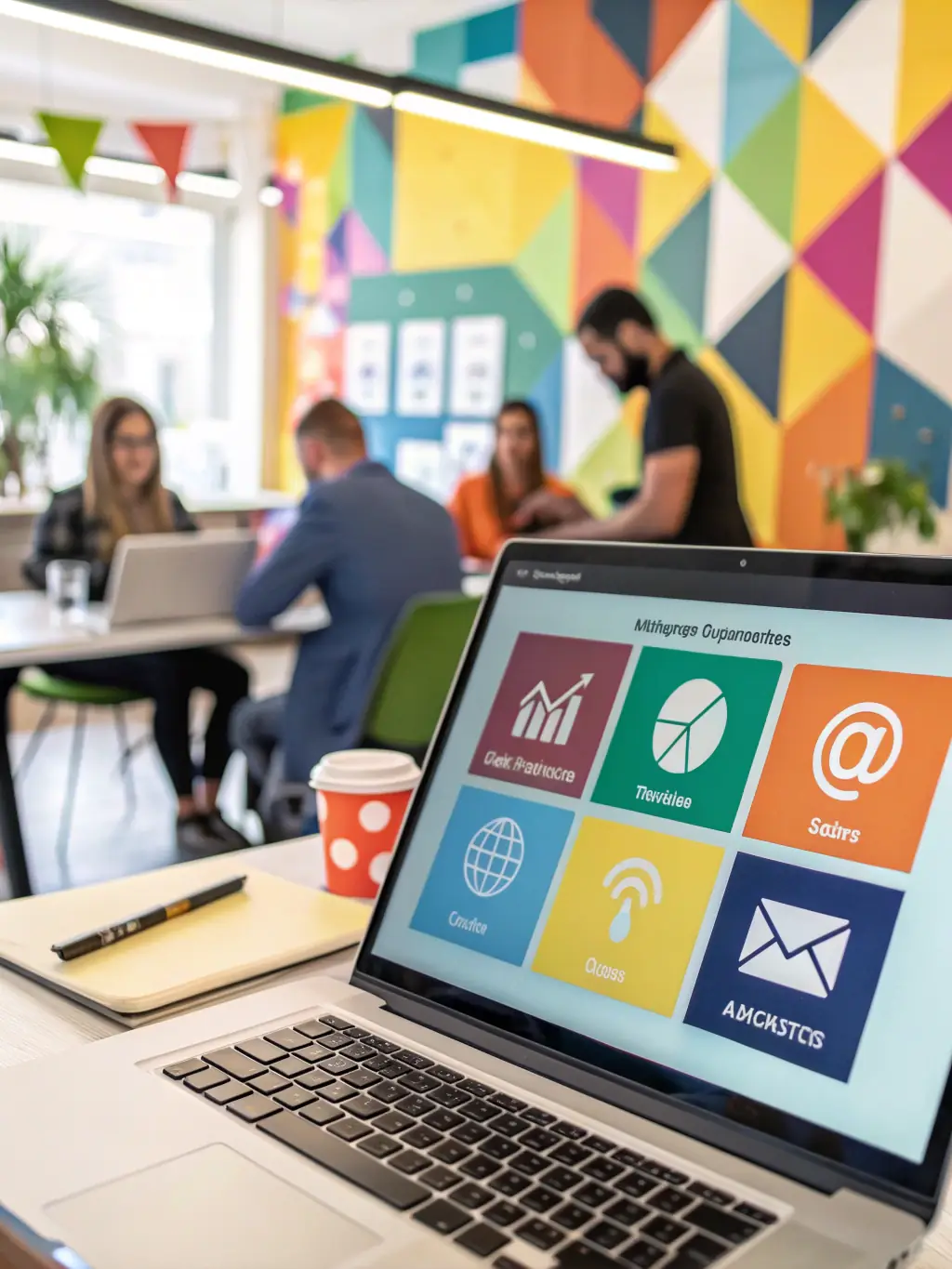 A visual representation of a CRM system automating customer interactions, showing personalized email campaigns, automated follow-ups, and customer segmentation.